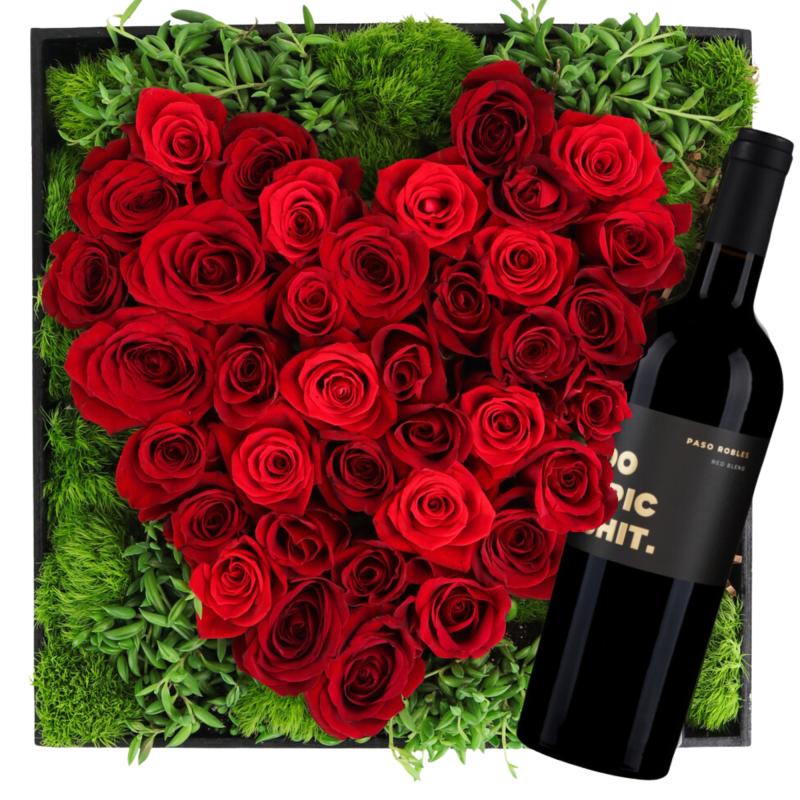 HEART OF ROSES CRATE - Same Day Delivery
