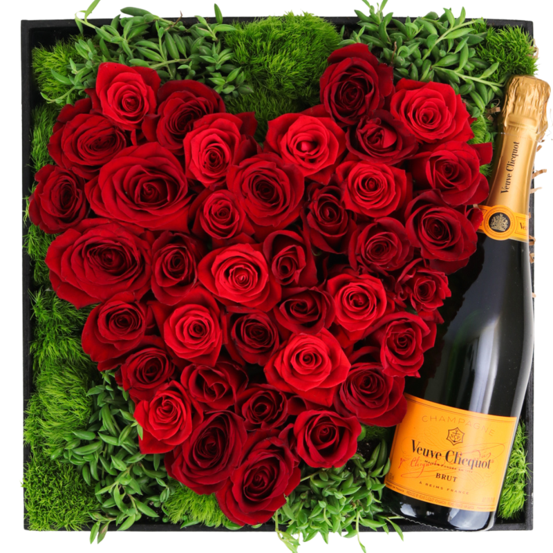 HEART OF ROSES CRATE - Same Day Delivery