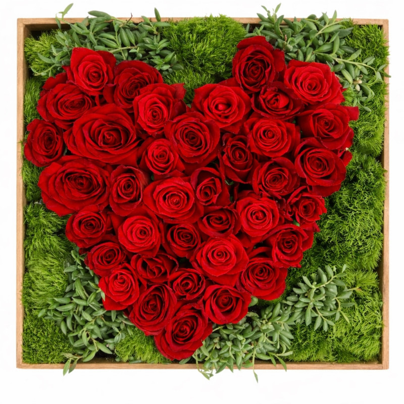 HEART OF ROSES CRATE - Same Day Delivery