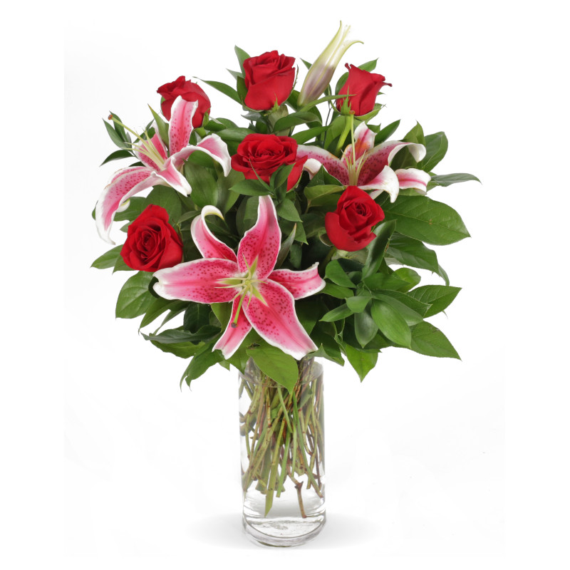 6 Red Roses Arranged In A Vase - Same Day Delivery