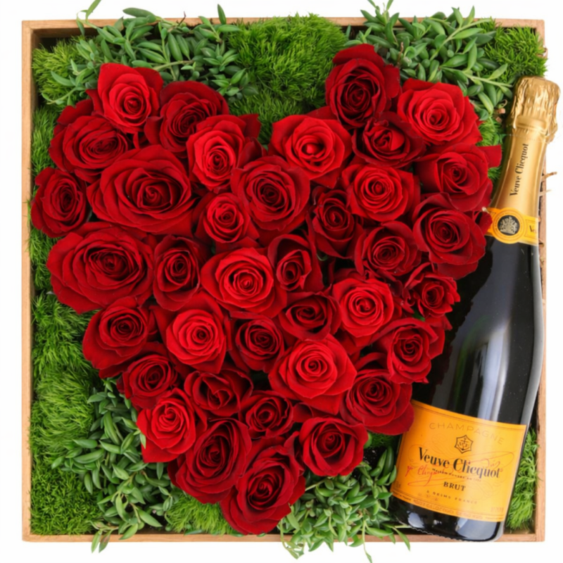 HEART OF ROSES CRATE - Same Day Delivery