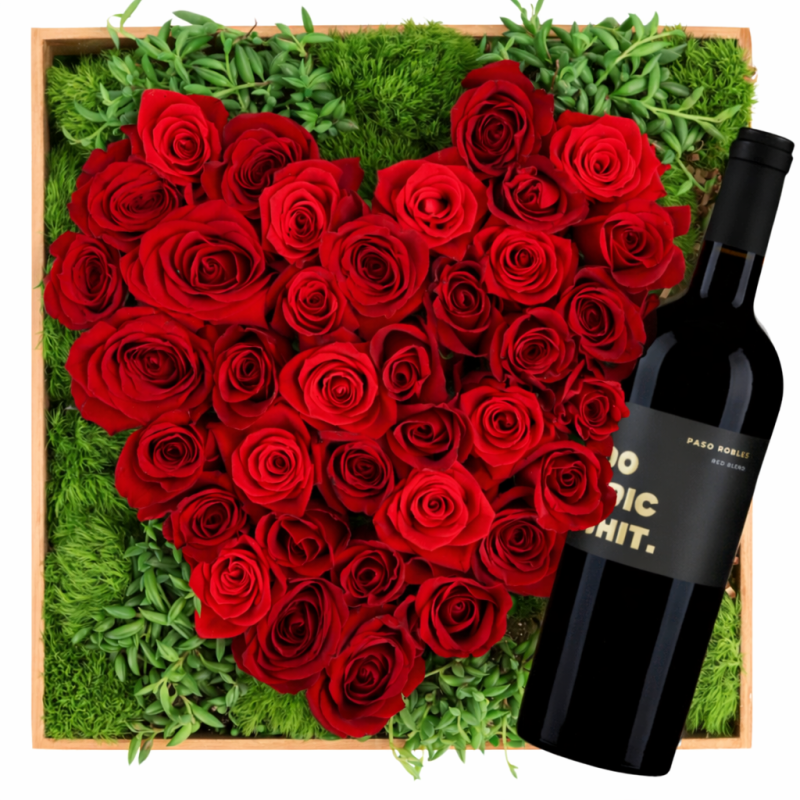 HEART OF ROSES CRATE - Same Day Delivery