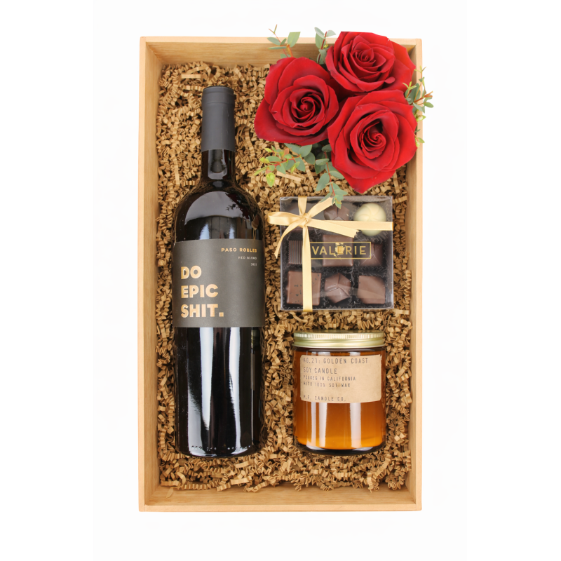 I LOVE YOU CRATE WITH WINE - Same Day Delivery
