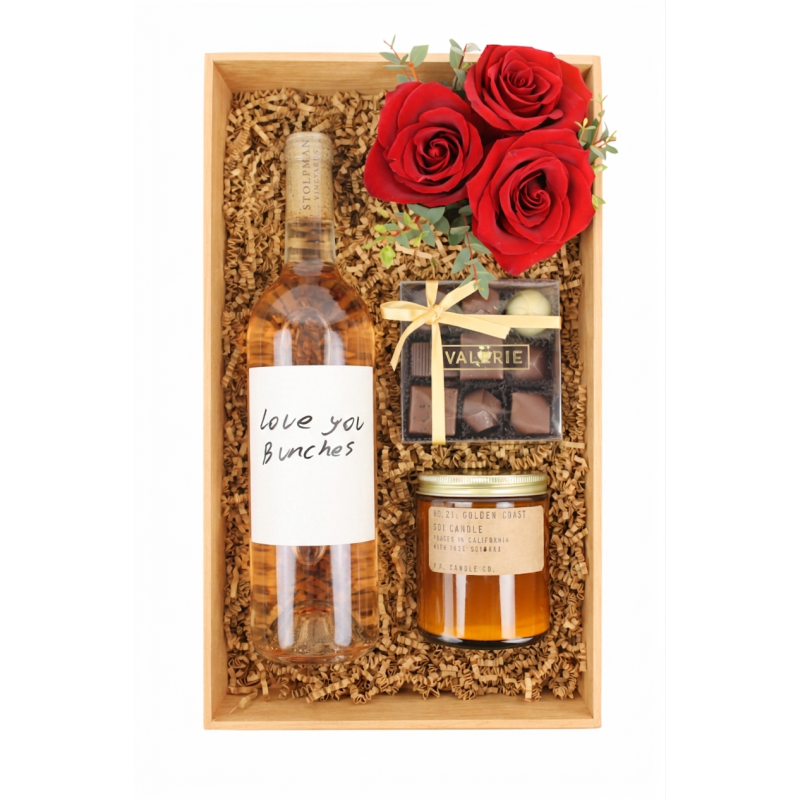 I LOVE YOU CRATE WITH WINE - Same Day Delivery