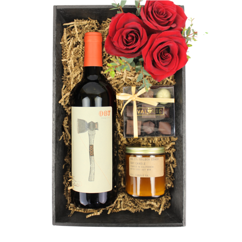 I LOVE YOU CRATE WITH WINE - Same Day Delivery