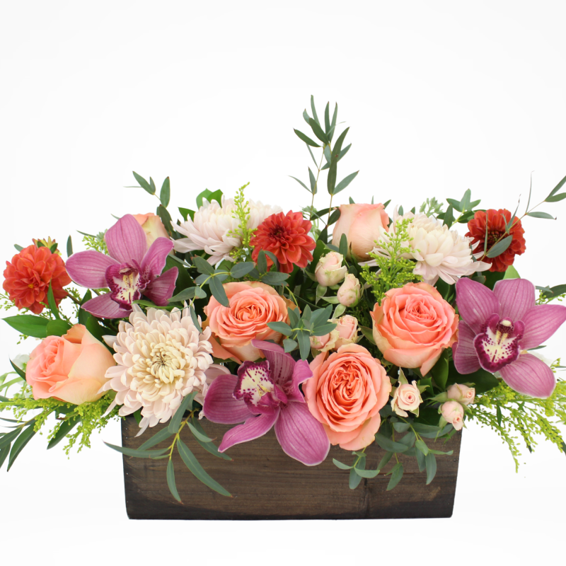 PEACH GARDEN CENTERPIECE - Same Day Delivery