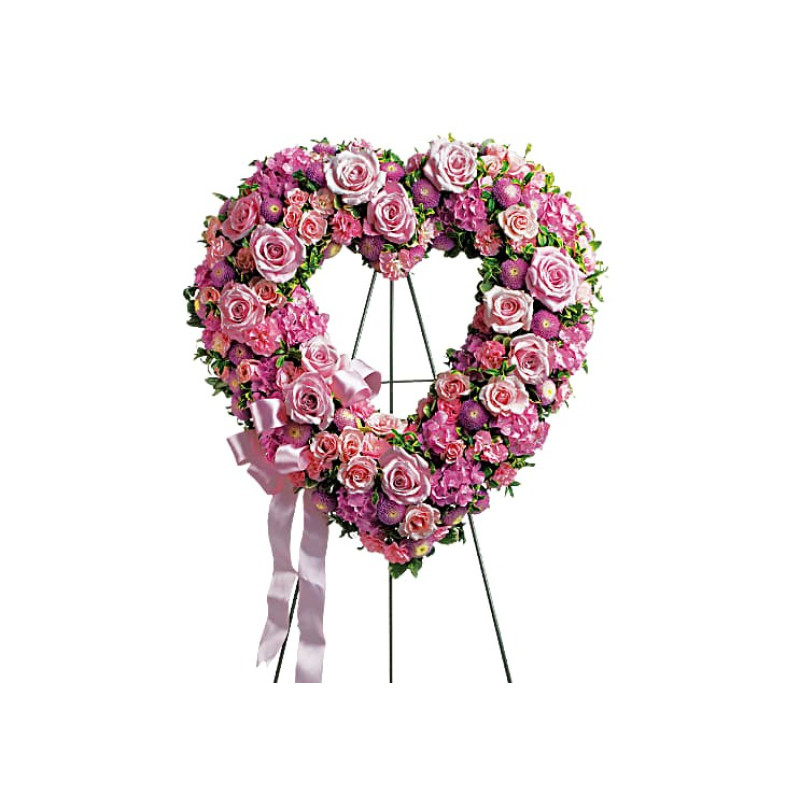 Garden Of Roses Heart Wreath  - Same Day Delivery