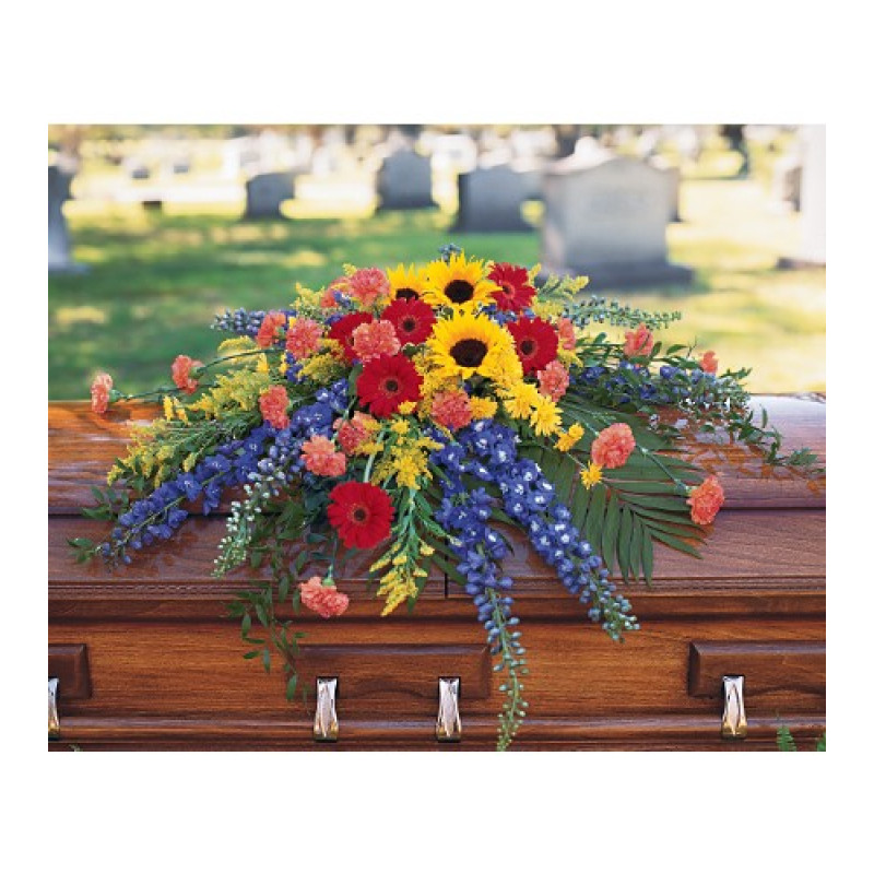 Vibrant Color Casket Spray - Same Day Delivery