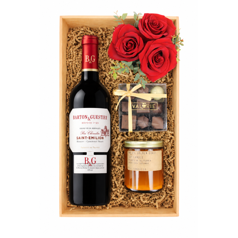 I LOVE YOU CRATE WITH WINE - Same Day Delivery