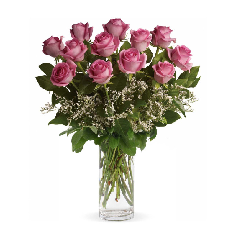 Hot Pink Roses Arranged In A Vase - Same Day Delivery