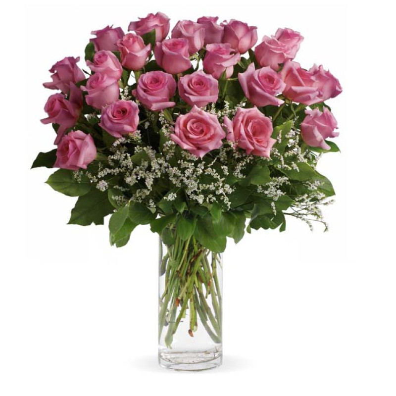 Hot Pink Roses Arranged In A Vase - Same Day Delivery