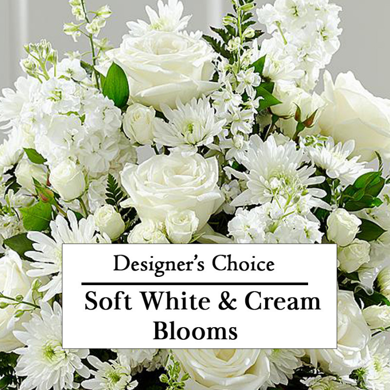 Soft White and Cream Blooms Designer Choice - Same Day Delivery