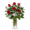 6 Red Roses Arranged In A Vase: Fancy