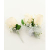 White Rose Wearables: White Rose Boutonniere & Standard Rose Corsage Set